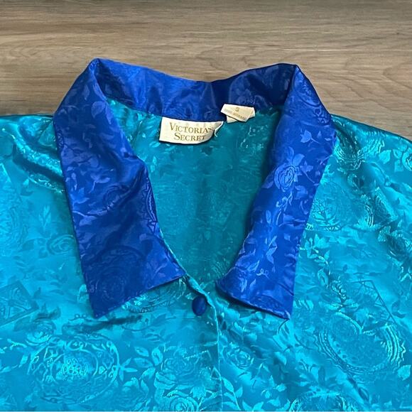 Vintage Victoria’s Secret Gold Label Relaxed Fit Satin Pajama Top Button Up Sm - Picture 4 of 14